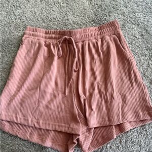 Lost + Wander Women's Ribbed Pink Shorts